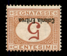 Colonie - Eritrea - 1920 - 5 Cent (14a) - Cifre + Soprastampe Capovolte - Gomma Originale - Fiecchi + Diena (750) - Other & Unclassified