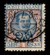 Colonie - Libia - 1915 - 5 Lire Floreale (11/I) - Usato - Raybaudi (1000) - Other & Unclassified