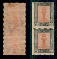 Colonie - Libia - 1921 - 10 Cent Pittorica (24z - Nota) - Coppia Verticale Con Decalco Spostato A Cavallo - Gomma Origin - Autres & Non Classés