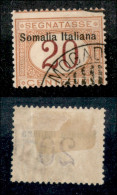 Colonie - Somalia - 1909 - 20 Cent (14a Varietà) Usato - Soprastampa Molto Spostata In Basso (4 Mm.) - Non Catalogato - Autres & Non Classés