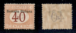 Colonie - Somalia - 1909 - 40 Cent (16 Varietà A) Con Soprastampa Spostata - Gomma Integra - Non Catalogato - Autres & Non Classés