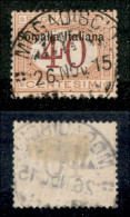 Colonie - Somalia - 1909 - 40 Cent (16 Varietà A) Usato - Soprastampa Spostata - Non Catalogato - Other & Unclassified