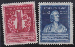 Italy   .  Y&T   .     549/550  (2 Scans)       .    **         .    MNH - 1946-60: Nuovi