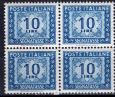 Italia (1952) - Segnatasse 10 Lire, Fil. Ruota 3° Tipo, Posizione SA ** - Postage Due