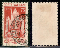 VATICANO - 1936 - 75 Cent Stampa Cattolica (51) - Usato (120) - Andere & Zonder Classificatie