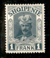 EUROPA - ALBANIA - 1914 - Non Emesso - 1 Franco Principe William (VIII) - Gomma Originale - Other & Unclassified