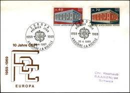 EUROPA - ANDORRA FRANCESE - Europa Cept (214/215) - Serie Completa - FDC 26.4.69 - Otros & Sin Clasificación