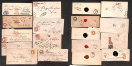 EUROPA - AUSTRIA - 1850/1872 - 2 Lettere + 7 Bustine (5 Raccomandate) Con Affrancature Del Periodo - Da Esaminare - Autres & Non Classés