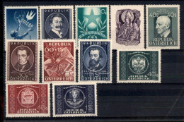 EUROPA - AUSTRIA - 1949 - Serie Complete + Spezzature Del Periodo Su Cartoncino (933/936+941/947) - 11 Valori - Gomma In - Other & Unclassified