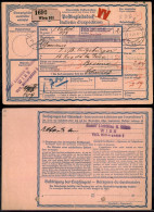 EUROPA - AUSTRIA - Bollettino Pacchi Assicurato Per 105 Franchi D'oro Da Vienna A Bienne (Francia) Del 3.10.25 - Other & Unclassified