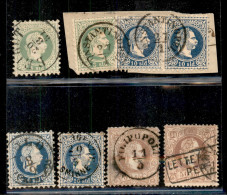 EUROPA - AUSTRIA - 1867 - Insieme Usato - Bicolore (2/I+3/I Due) Su Frammento + Cinque Valori (7/I+2/II+3/I+3/II+7/II) - - Altri & Non Classificati