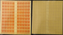 EUROPA - FRANCIA - 1944 – R.F. - 1,50 Franchi (tipo 524) Intero Foglio Di 100 Con Le Due Diverse Soprastampe E Interspaz - Autres & Non Classés