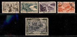 EUROPA - FRANCIA - 1949 - Turistica (861/865) - Serie Completa - Usati - Angolo Alto A Destra Del 1000 Franchi Con Dente - Other & Unclassified