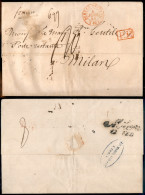 EUROPA - FRANCIA - Bureau Central + PP (rossi) - Lettera Per Milano Del 8.2.1844 - Otros & Sin Clasificación