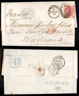 EUROPA - GRAN BRETAGNA - 3 Pence (28 - Tav. 9) - Lettera Da Londra A Bordeaux Del 2.2.73 - Autres & Non Classés