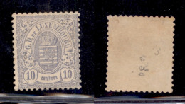 EUROPA - LUSSEMBURGO - 1875 - 10 Cent Stemma (31) - Dentellato 13 - Gomma Originale - Otros & Sin Clasificación