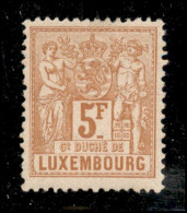 EUROPA - LUSSEMBURGO - 1885/1889 - 5 Franchi Allegoria (56B) - Gomma Integra - Otros & Sin Clasificación