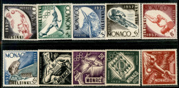 EUROPA - MONACO - 1953 - Olimpiadi Helsinki (458/467) - Serie Completa - Gomma Integra - Otros & Sin Clasificación