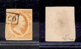 EUROPA - OLANDA - 1852 - 15 Cent Guglielmo III Giallo Arancio (3a) - Corto A Destra - Usato (140) - Otros & Sin Clasificación