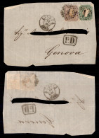 EUROPA - PORTOGALLO - 100 Reis (16) + 50 Reis (15) - Frontespizio Di Lettera Da Lisbona A Genova Del 10.10.65 - Indirizz - Otros & Sin Clasificación