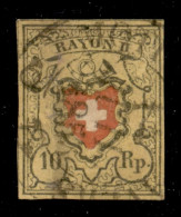 EUROPA - SVIZZERA - 1850 - 10 Rappen (8 II) Usato - Andere & Zonder Classificatie