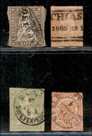 EUROPA - SVIZZERA - 1852/1854 - Quattro Valori Diversi (10 + 13 + 15 + 17) Usati - Margini Intaccati - Da Esaminare - Other & Unclassified