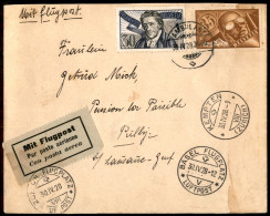 EUROPA - SVIZZERA - Ambulant - 35 Cent (181) + 30 Cent (225) - Aerogramma Via Kempten Zurigo Basilea Per Losanna - Otros & Sin Clasificación