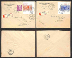 EUROPA - SVIZZERA - Pro Juventute - Due Raccomandate Da Muralto A Minusio Del 1938 (17/1 - 23/3) - Autres & Non Classés