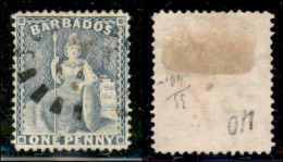 OLTREMARE - BARBADOS - 1860 - 1 Penny Britannia (7E) - Usato (220) - Sonstige & Ohne Zuordnung