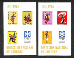 OLTREMARE - BOLIVIA - 1972 - Foglietti Balli Popolari Con Simbolo Sapporo ‘72 (Block 32/33) - 2 Foglietti - Gomma Integr - Sonstige & Ohne Zuordnung