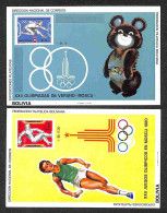 OLTREMARE - BOLIVIA - 1980 - Foglietti Olimpiadi Mosca (Block 92/93) - Due Foglietti - Gomma Integra (80) - Otros & Sin Clasificación