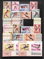 OLTREMARE - BURUNDI - 1964 - Olimpiadi Tokyo (125/134 + Block 5 A+B) - 2 Serie Complete + 2 Foglietti Dentellati E Non - - Sonstige & Ohne Zuordnung