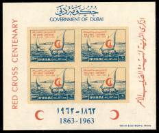 OLTREMARE - DUBAI - 1963 - Foglietti 100 Anni Croce Rossa (Block 1/4 B) - Serie Completa - Non Dentellati - Gomma Integr - Altri & Non Classificati