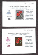 OLTREMARE - EL SALVADOR - 1961/1963 - Foglietti Fiori Soprastampati  Commemorativi (Block 10/11 + 16/19) - 6 Foglietti D - Other & Unclassified
