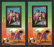 OLTREMARE - GUINEA - 1983 - Foglietto 100 S Foglia D’oro Olimpiadi Los Angeles (Block 58 A+B) - Dentellato E Non - Gomma - Autres & Non Classés