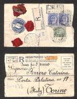 OLTREMARE - INDIA - 1911 – Registered Letter Assicurata Da Apollo Bandar (Mumbai) A Torino - Autres & Non Classés