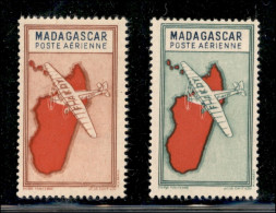 OLTREMARE - MADAGASCAR - 1942 - Posta Aerea - 2 Pezzi Senza La Stampa Del Valore - Gomma Integra - Altri & Non Classificati