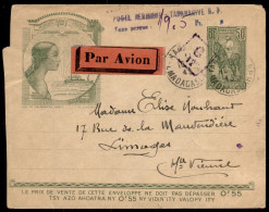 OLTREMARE - MADAGASCAR - Madagascar Et Depandances / Poste Arienne - Tananarive R. P. / Tax E Percue 19,5 Fr - Aerogramm - Sonstige & Ohne Zuordnung