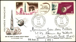 OLTREMARE - POLINESIA FRANCESE - 1966 - Primo Satellite Francese (52/53) - FDC 7.2.66 - Altri & Non Classificati