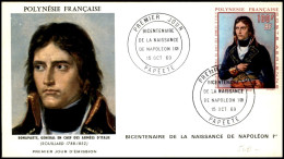 OLTREMARE - POLINESIA FRANCESE - 1969 - 100 Fr Bicentenario Napoleone (100) - FDC 15.10.69 - Other & Unclassified