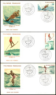 OLTREMARE - POLINESIA FRANCESE - 1971 - Sci Nautico (140/142) - Serie Completa - 3 FDC 11.10.71 - Other & Unclassified