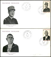 OLTREMARE - POLINESIA FRANCESE - 1971 - De Gaulle (143/144) - Serie Completa - 2 FDC 9.11.71 - Andere & Zonder Classificatie