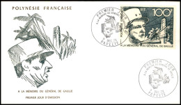 OLTREMARE - POLINESIA FRANCESE - 1972 - 100 Fr De Gaulle (157) - FDC 9.12.72 - Altri & Non Classificati