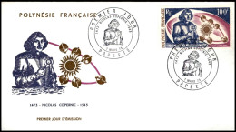 OLTREMARE - POLINESIA FRANCESE - 1973 - 100 Fr Copernico (164) - FDC 7.3.73 - Otros & Sin Clasificación