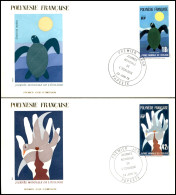 OLTREMARE - POLINESIA FRANCESE - 1976 - Ecologia (217/218) - Serie Completa - 2 FDC 24.6.76 - Otros & Sin Clasificación