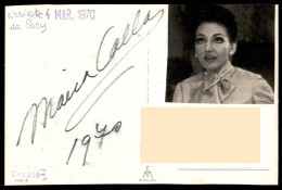 AUTOGRAFI - Callas Maria (soprano) - Autografo Su Cartolina Spedita Via Lettera Da Parigi Nel 1970 - Other & Unclassified