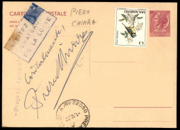AUTOGRAFI - Chiara Piero (scrittore) - Autografo (F - C) Su Cartolina Postale Del 1972 - Other & Unclassified