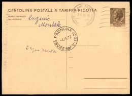 AUTOGRAFI - Montale Eugenio (poeta) - Autografo (F - 1) Su Cartolina Postale Del 1972 - Autres & Non Classés