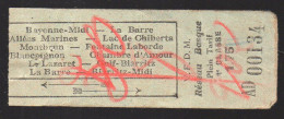 Bayonne  Ticket Plein Tarif  RESEAU BASQUE   (PPP46060 / A)) - Europa