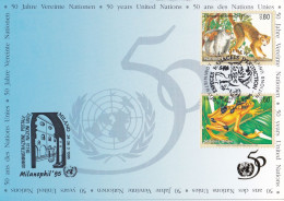 Nations Unies Genève. Carte Postale 1995 YT 283-285  1er Jour - Maximumkarten